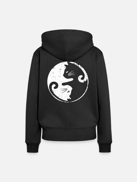 Katze Yin & Yang - Symbol Cat Liebhaber - Ekologisk premiumluvtröja dam - svart