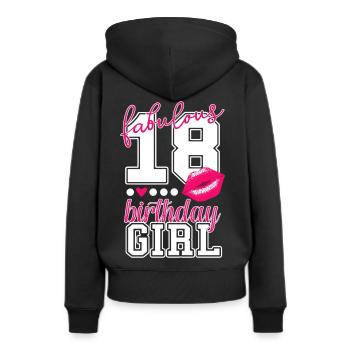 fabulous 18 birthday girl 18th birthday pink Kiss - Women’s Premium Organic Hoodie - black - Back - Julia (174cm)
