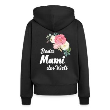 Beste Mama bestes Mami Schweiz Schweizer - Frauen Premium Bio Hoodie - Schwarz - Hinten - Julia (174cm)