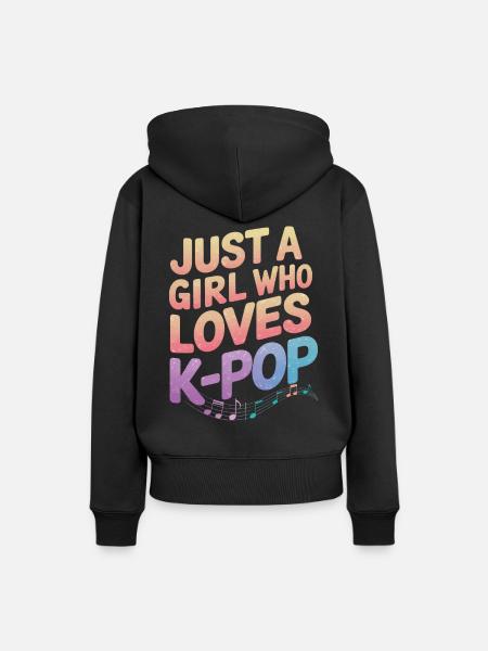 K-Pop Musik Koreanischer Pop - Frauen Premium Bio Hoodie - Schwarz