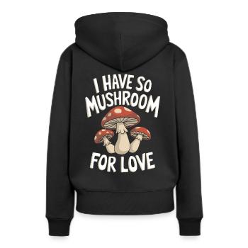 Champignons Champignons Champignon Champignon - Sweat à capuche Premium bio Femme - noir - Dos - Julia (174cm)
