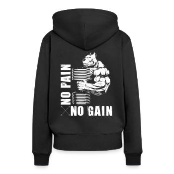 Bodybuilding PUMP Beast - Sweat à capuche Premium bio Femme - noir - Dos - Julia (174cm)