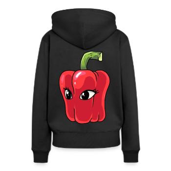 Paprika Piment Pepperoni Épices - Sweat à capuche Premium bio Femme - noir - Dos - Julia (174cm)