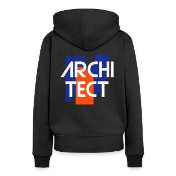 Architect (geometrische Figuren) - Frauen Premium Bio Hoodie - Schwarz - Hinten - Julia (174cm)