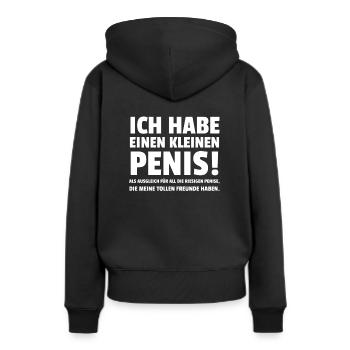 Ich Habe Einen Kleinen Penis! Als Ausgleich Für A - Frauen Premium Bio Hoodie - Schwarz - Hinten - Julia (174cm)