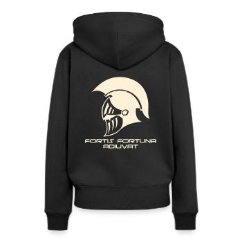 Fortis Fortuna Adiuvat - Frauen Premium Bio Hoodie - Schwarz - Hinten - Julia (174cm)