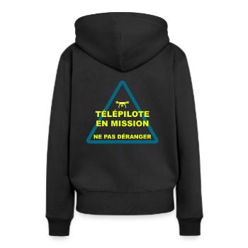 télépilote en mission - Sweat à capuche Premium bio Femme - noir - Dos - Julia (174cm)