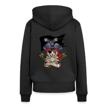 Katzenpirat Katze Pirat Seeräuber Geschenkidee - Frauen Premium Bio Hoodie - Schwarz - Hinten - Julia (174cm)
