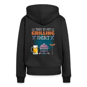 C’est cadeau de barbecue barbecue de chemise de barbecue - Sweat à capuche Premium bio Femme - noir - Dos - Julia (174cm)