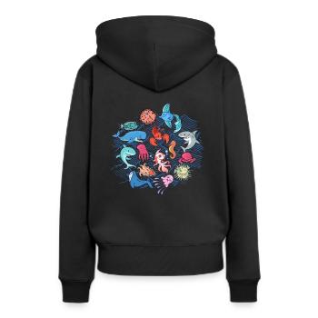 Pêche pêche poisson idée cadeau - Sweat à capuche Premium bio Femme - noir - Dos - Julia (174cm)