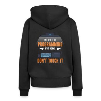 Programmierer Programmierung Code Computer - Frauen Premium Bio Hoodie - Schwarz - Hinten - Julia (174cm)