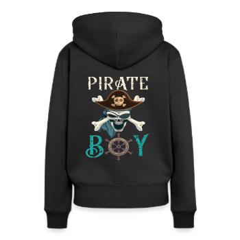 Pirat Totenkopf Piratenschiff Geschenkidee - Frauen Premium Bio Hoodie - Schwarz - Hinten - Julia (174cm)