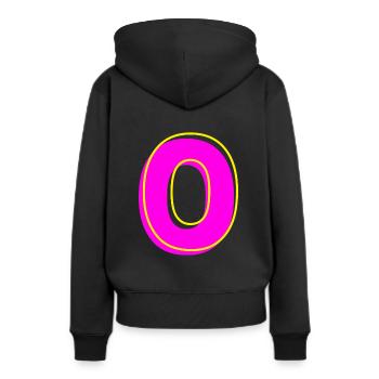 O - Votre nom - Votre lettre - Sweat à capuche Premium bio Femme - noir - Dos - Julia (174cm)