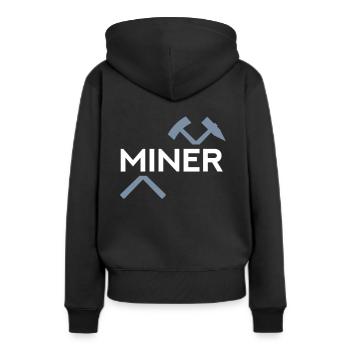 Mineur (maillet et coupe de fer) - Sweat à capuche Premium bio Femme - noir - Dos - Julia (174cm)