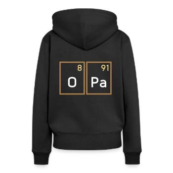 Opa (Sauerstoff, Palladium) - Frauen Premium Bio Hoodie - Schwarz - Hinten - Julia (174cm)