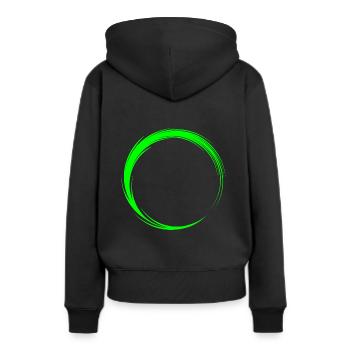 Kreis Symbol Form - Frauen Premium Bio Hoodie - Schwarz - Hinten - Julia (174cm)