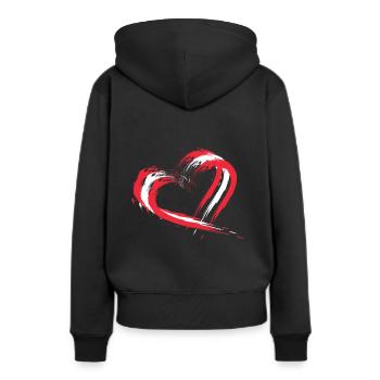 Coeur, brosse, drapeau, de, autriche., Couleurs., Vecteur - Sweat à capuche Premium bio Femme - noir - Dos - Julia (174cm)
