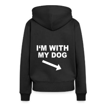 CHIEN - Sweat à capuche Premium bio Femme - noir - Dos - Julia (174cm)