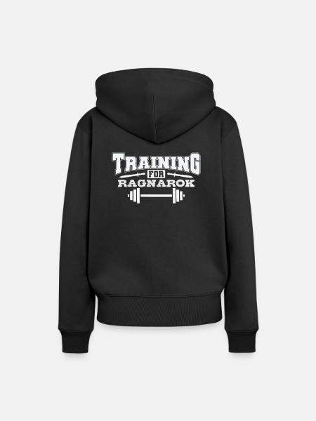 Training For Ragnarok Wikinger - Frauen Premium Bio Hoodie - Schwarz