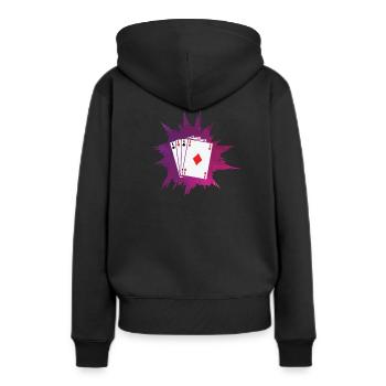 Poker ou Skat Card Game Texas Holdem - Sweat à capuche Premium bio Femme - noir - Dos - Julia (174cm)