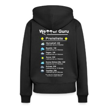 Météo Gourou Liste de prix Météo - Sweat à capuche Premium bio Femme - noir - Dos - Julia (174cm)