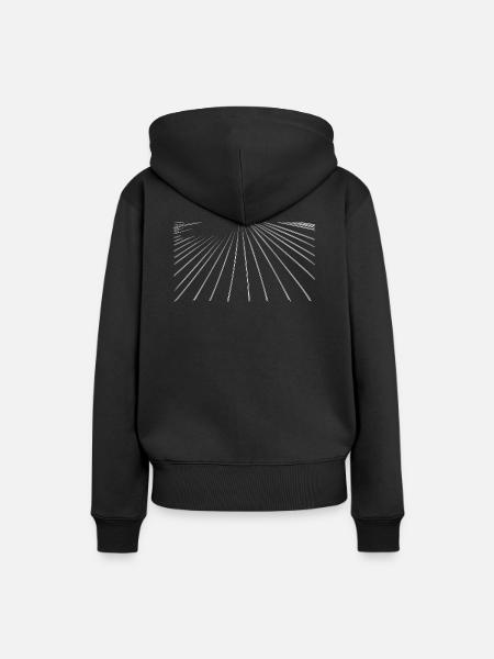 Linien - Frauen Premium Bio Hoodie - Schwarz
