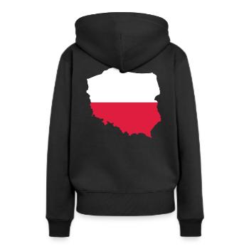 Pologne - Frontière nationale dans le drapeau national - Sweat à capuche Premium bio Femme - noir - Dos - Julia (174cm)