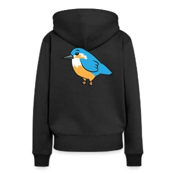Kingfisher - Illustration - Sweat à capuche Premium bio Femme - noir - Dos - Julia (174cm)