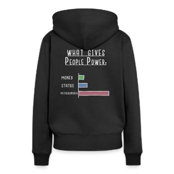 Biologie - Frauen Premium Bio Hoodie - Schwarz - Hinten - Julia (174cm)