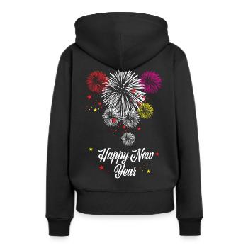 Feux d’artifice Amant - Sweat à capuche Premium bio Femme - noir - Dos - Julia (174cm)
