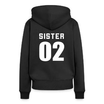 Sister 01 Sister 02 Sister 03 BFF Freundschafts - Frauen Premium Bio Hoodie - Schwarz - Hinten - Julia (174cm)