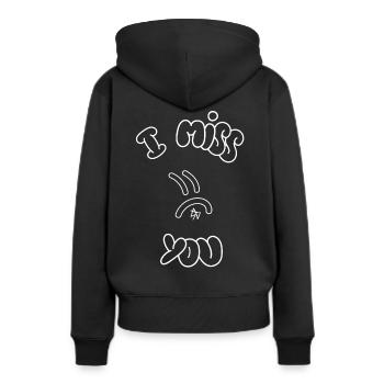 Tu me manques -Typeart - Sweat à capuche Premium bio Femme - noir - Dos - Julia (174cm)