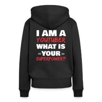 Youtuber Youtube Geschenkidee Freunde Beruf Hobby - Frauen Premium Bio Hoodie - Schwarz - Hinten - Julia (174cm)