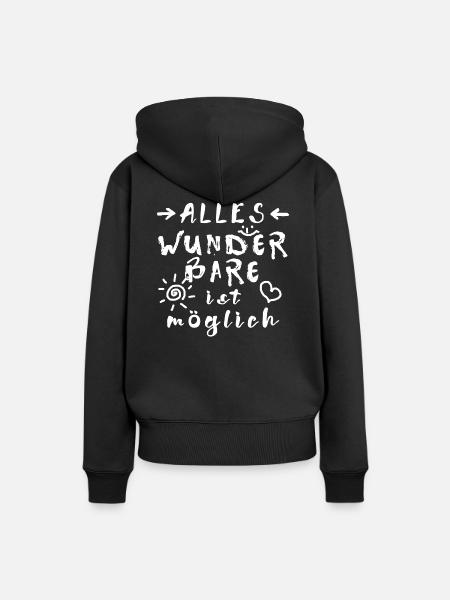 Wunder Glücksbringer Erfolg Spruch Affirmation - Frauen Premium Bio Hoodie - Schwarz