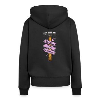 Smash The Patriarchy Feminist Women Empowerment - Frauen Premium Bio Hoodie - Schwarz - Hinten - Julia (174cm)