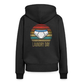 Underwear Slip Underpants Laundry Day - Frauen Premium Bio Hoodie - Schwarz - Hinten - Julia (174cm)