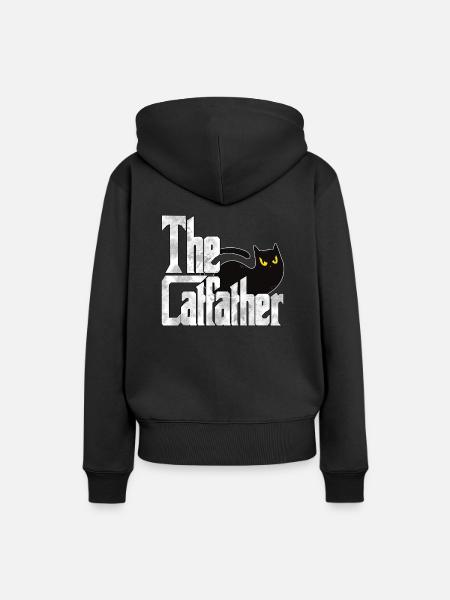 Cat Dad The Catfather Crazy Cat Father Kitty Daddy - Dame Premium hoodie, økologisk bomuld - sort