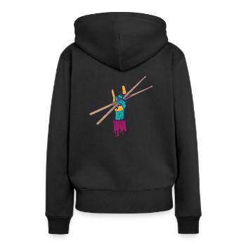 Drumsticks Musique Drummer Drumsticks - Sweat à capuche Premium bio Femme - noir - Dos - Julia (174cm)