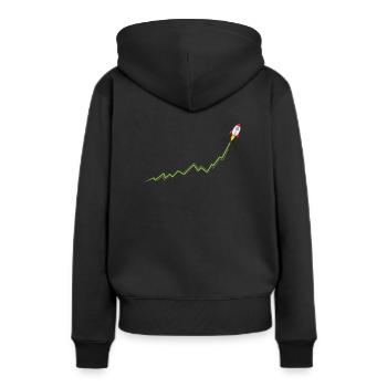 Internet gegen Wallstreet Kurs Rakete To The Moon - Frauen Premium Bio Hoodie - Schwarz - Hinten - Julia (174cm)