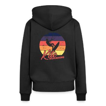 Kite Boarding dans le vent - Sweat à capuche Premium bio Femme - noir - Dos - Julia (174cm)