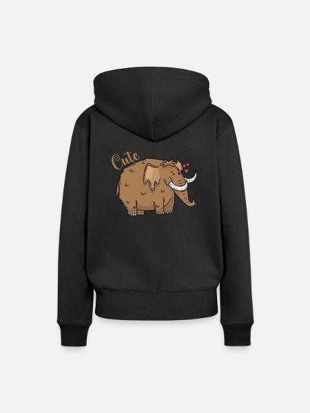 Mammut ist verliebt - Frauen Premium Bio Hoodie - Schwarz