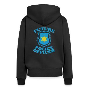 Police de police Future Police Officer - Sweat à capuche Premium bio Femme - noir - Dos - Julia (174cm)