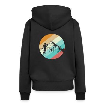 Trail en dehors de la route - Sweat à capuche Premium bio Femme - noir - Dos - Julia (174cm)
