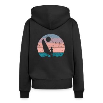 Voile Vacances à la mer - Sweat à capuche Premium bio Femme - noir - Dos - Julia (174cm)