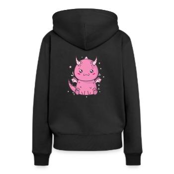 petit bébé dragon créature mythique conte de fées - Sweat à capuche Premium bio Femme - noir - Dos - Julia (174cm)