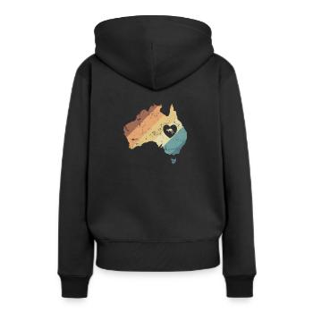 L’Australie avec le kangourou dans l’outback - Sweat à capuche Premium bio Femme - noir - Dos - Julia (174cm)