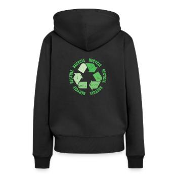 Recycler pour un environnement vert Protection de l’environnement - Sweat à capuche Premium bio Femme - noir - Dos - Julia (174cm)
