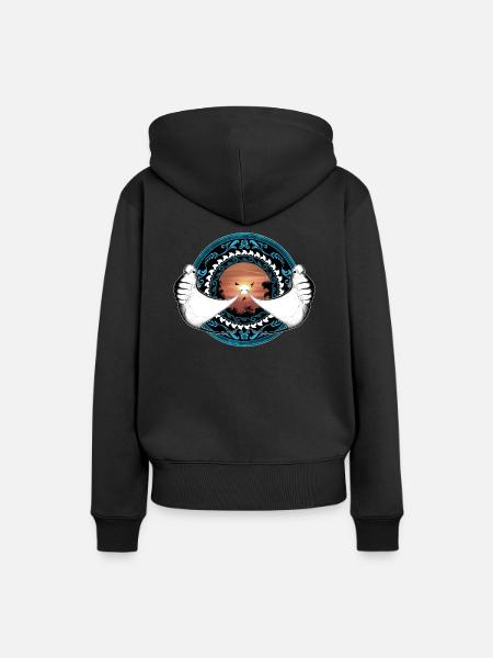 Mantarochen Hawaiianisch - Frauen Premium Bio Hoodie - Schwarz
