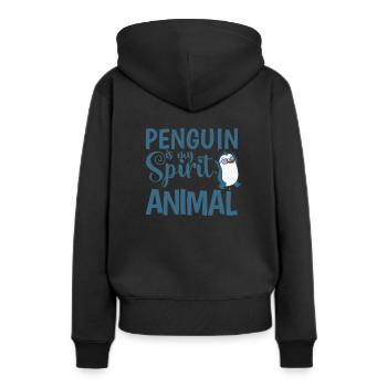 Penguin is my Spirit Animal Bird Antarctica - Sweat à capuche Premium bio Femme - noir - Dos - Julia (174cm)