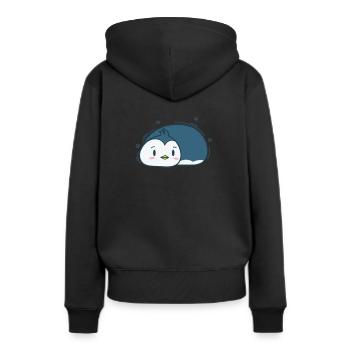 Un pingouin blottit un animal de l’Antarctique - Sweat à capuche Premium bio Femme - noir - Dos - Julia (174cm)